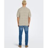 Only & Sons - V-Neck Short Sleeve Polo Shirt - Beige - Katoen