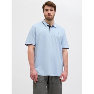 Jack & Jones Poloshirt JJEPAULOS - Chambray Blue - Katoen - 3-knoopsmodel