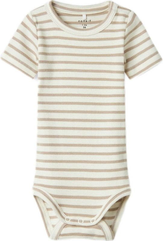Body - Gestreept - Ribgebreid - Ronde Hals - Korte Mouwen
