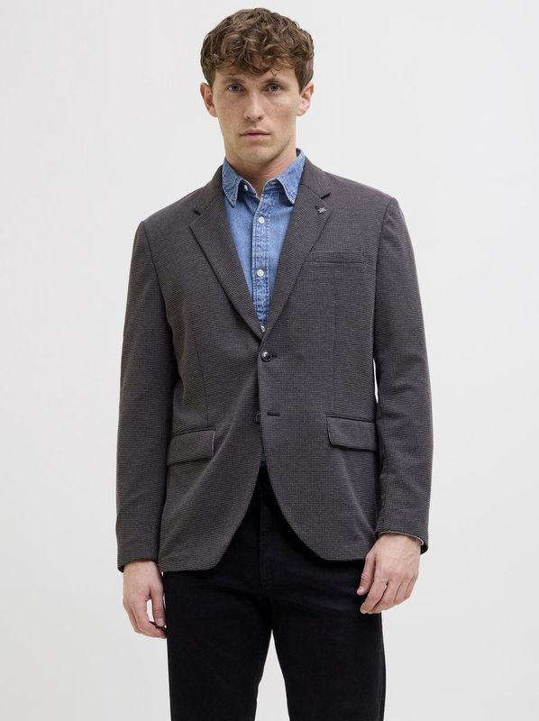 Interlock - Enkelrij Blazer - Grijs - 38% Katoen 62% Polyester 42% Viscose