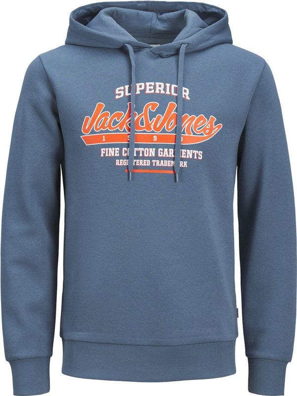 Jack&jones Plus Jjelogo Sweat Hood 2 Co/26 Noos Pls Heren Trui - Oceanview