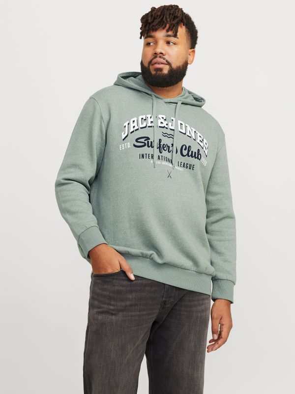 Jack & Jones PlusSize Hoodie JJELOGO SWEAT HOOD 2 COL 24/25 NOOS PLS mit Logo Frontprint