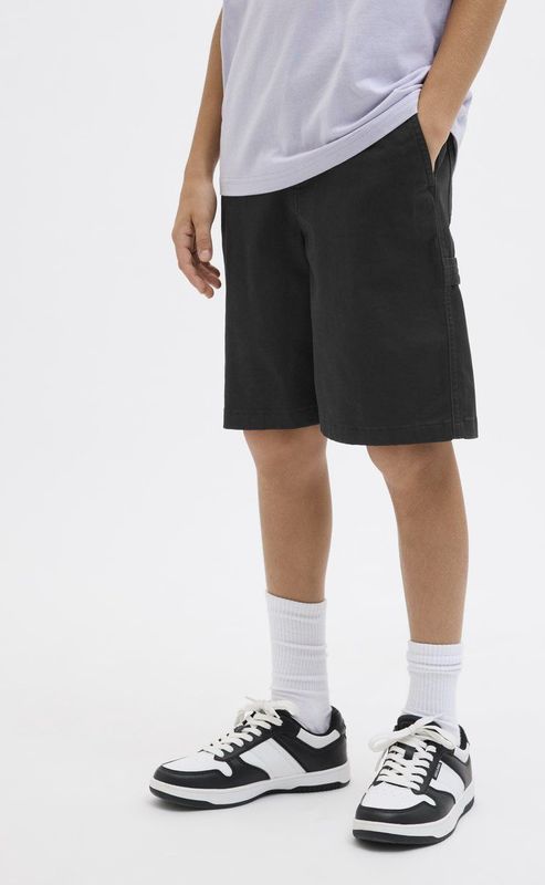 JACK&JONES JUNIOR JPSTTONY CO JJCARPENTER SHORTS - Black Stiching - Geweven Stoffen - Loose Fit