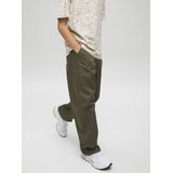 Cargobroek - Olive Night - Relaxed Fit - Normale Taillehoogte - Wijd