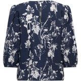 JDY JDYCAMILLE 3/4 TOP WVN Dames Top - Total Eclipse Cloud Dancer Flower