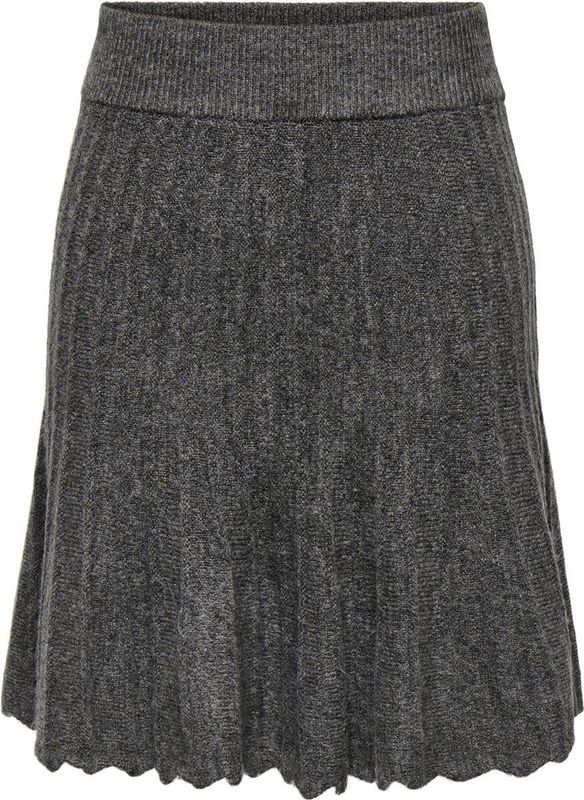 Jacqueline de Yong - Plooirok - Zwart - Fijn Gebreid - High Waist