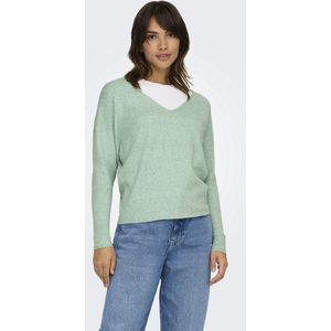 Only - Damestrui - Gemêleerd Lichen/W Melange - Regular Fit - V-hals