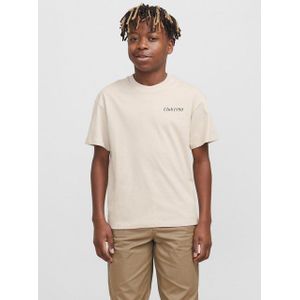 Jack & Jones Junior - JJEBRADLEY GRAPHIC TEE SS O-NECK JNR - Moonbeam - Katoen