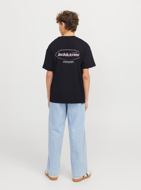 Jack & Jones - JJEBRADLEY GRAPHIC TEE SS O-NECK JNR - T-shirt - Zwart - Korte Mouwen