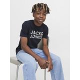 Jack & Jones Junior - T-shirt - Donkerblauw - Katoen - Korte Mouwen