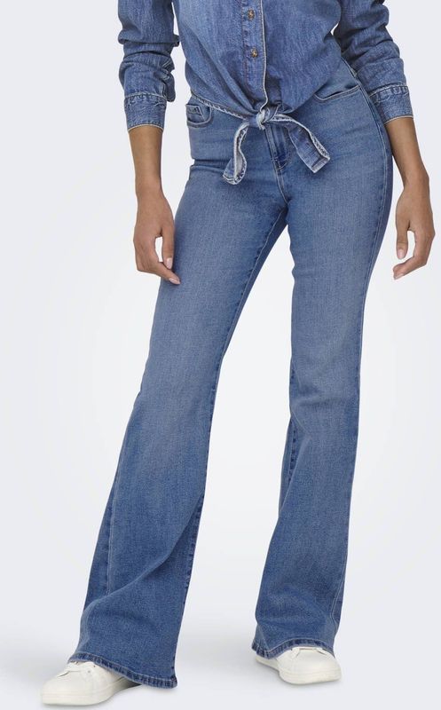 Stretchbroeken - Blauw Denim - Flared - High Waist