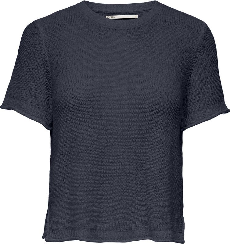 Gebreide Trui - Effen - Knitwear - Ronde Hals - Kwartmouw