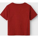 Top - Jersey - Ronde Hals - Korte Mouwen - Rubberen Print