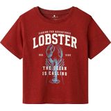 Top - Jersey - Ronde Hals - Korte Mouwen - Rubberen Print