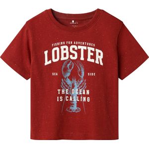 Top - Jersey - Ronde Hals - Korte Mouwen - Rubberen Print