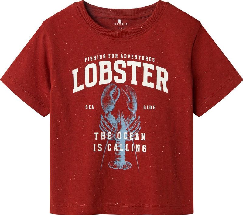 Top - Jersey - Ronde Hals - Korte Mouwen - Rubberen Print