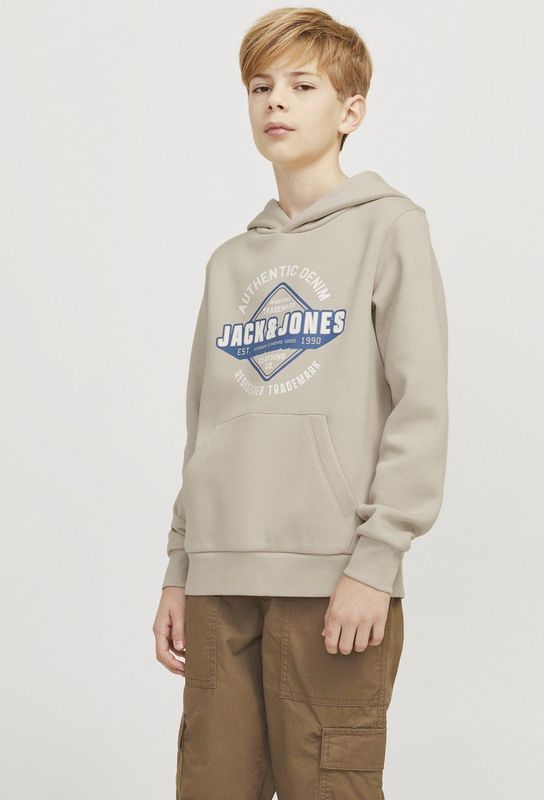 Jack and Jones Junior - Hoodie - Grijs - Geborstelde Stof