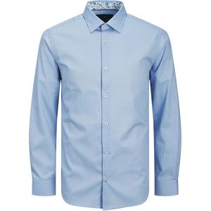 Overhemd - Dobby - Blauw - 100% Katoen - Regular Fit