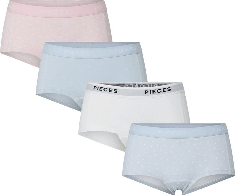 Pieces - 4-Pack Dames Shorts - Katoen - Multipack - Rose