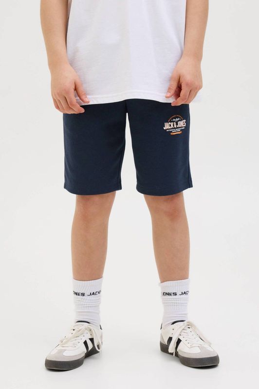 JACK&JONES JUNIOR - Shorts - Blauw - Sweatstof - Trekkoord en Elastische Tailleband