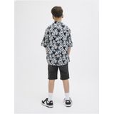 JACK&JONES JUNIOR JJIRICK JJLANE SHORTS - Black Denim - 5 Zakken