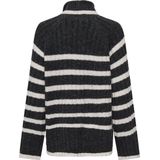 JDY JDYMILEY LONG STRIPE PULLOV KNT NOOS Dames Trui - Dark Grey Melange W. Birch Mel Stripes