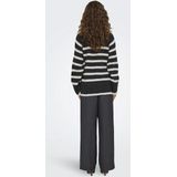 JDY JDYMILEY LONG STRIPE PULLOV KNT NOOS Dames Trui - Dark Grey Melange W. Birch Mel Stripes