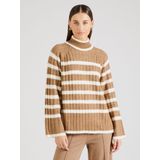 Jdy Jdymiley Long Stripe Pullov Knt Noos Dames Trui - Malt Ball W. Birch Mel Stripes