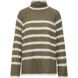 Jdy Jdymiley Long Stripe Pullov Knt Noos Dames Trui - Malt Ball W. Birch Mel Stripes