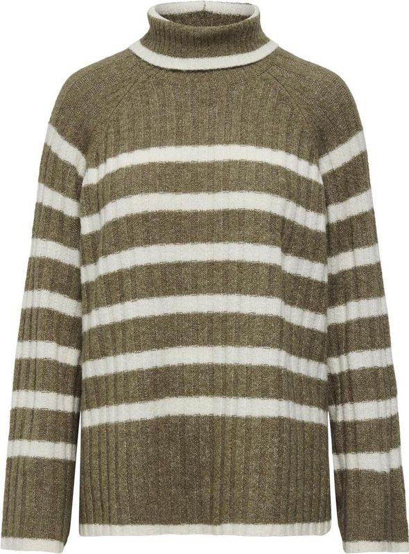 Jdy Jdymiley Long Stripe Pullov Knt Noos Dames Trui - Malt Ball W. Birch Mel Stripes