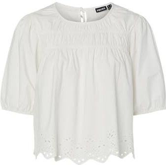 Pieces - SALMINA - Blouse - Effen - Relaxed Fit - Puur Katoen