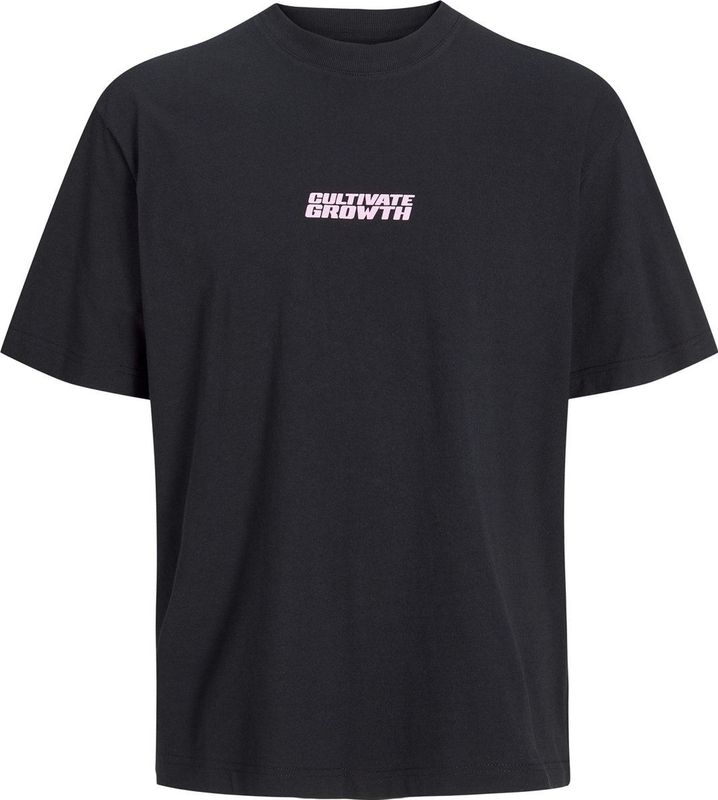 Jack & Jones - JCOINTERLUDE - T-shirt - Zwart - Korte Mouwen - 100% Katoen