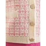 Y.A.S - YASLIVIA LS SHORT KNIT CARDIGAN - Kleur: Birch/Raspberry Sorbet/Pirouette - Materiaal: Knit