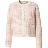 Y.A.S - YASLIVIA LS SHORT KNIT CARDIGAN - Kleur: Birch/Raspberry Sorbet/Pirouette - Materiaal: Knit