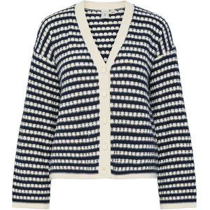 Y.A.S - Gebreide Jas - Strepen - Geribbelde Manchetten - V-hals - Lange Mouwen