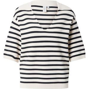 Gebreide Trui - Gestreept - Knitwear - Losse Pasvorm - Halve Mouw