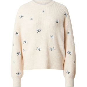 Y.A.S Rundhalspullover "YASFLEUR LS KNIT PULLOVER S. NOOS", mit Stickerei