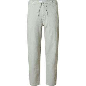 Chino Broek - Slim Tapered Fit - Geweven Katoen/Linnen - Blauw
