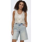 Onllizzy - Top - Mouwloos - V-Hals - Regular Fit - Haakwerk Details