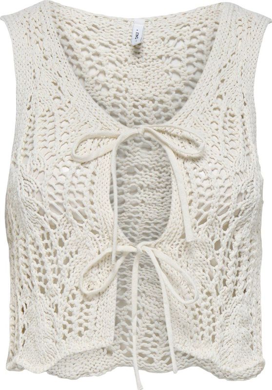 Onllizzy - Top - Mouwloos - V-Hals - Regular Fit - Haakwerk Details