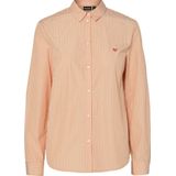 PIECES - Geborduurd Hemd - Koraalroze - Polyester