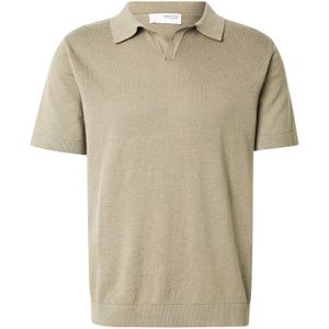 Selected - Mattis - Poloshirt - Blauw - 65% Biologisch Katoen, 35% Linnen