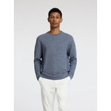 SELECTED HOMME Heren Slhross Ls Knit Structure Crew Neck Noos, Oceana, XL