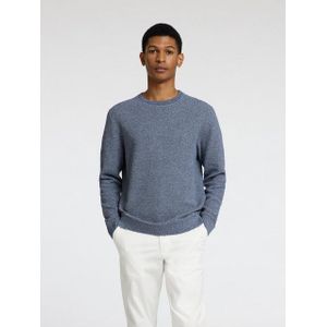 SELECTED HOMME Slhross Ls Knit Structure Crew Neck Noos, Oceana, XL, Oceana, XL