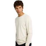 Selected Homme - Beige Crew Neck Sweater - Heren - Grijs - Gebreid