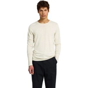 Selected Homme - Beige Crew Neck Sweater - Heren - Grijs - Gebreid