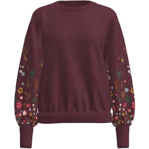 Only - Onlbrooke O-neck Flower Swt - Sweater - Wijnrood