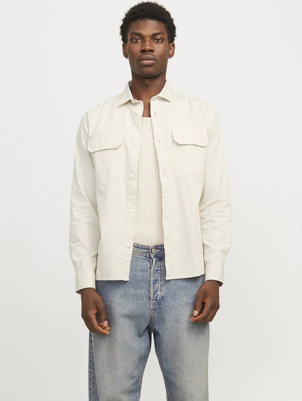 Jack & Jones - Travis - Overhemd - Blauw - Comfort Fit, 65% Biologisch Katoen