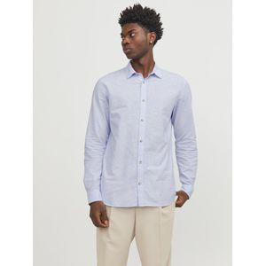 Jack & Jones - Heren Overhemden Linnen Shirt - Blauw - Maat L