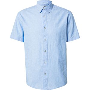 Shirt - Lichtblauw - Katoen/Linnen - Normale Pasvorm